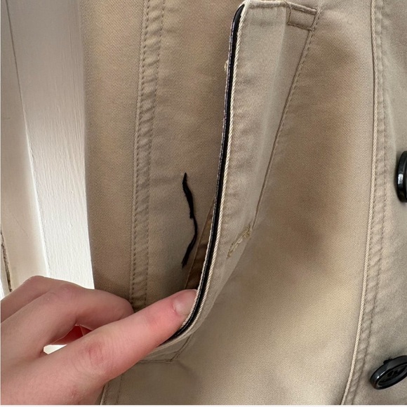 Burberry Brit Khaki Plaid Double-Breasted Trench Coat - Picture 8 of 8